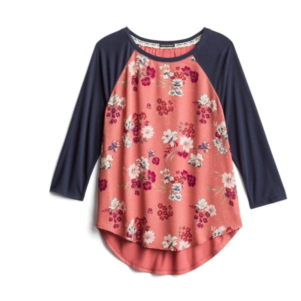 Klara mixed material top